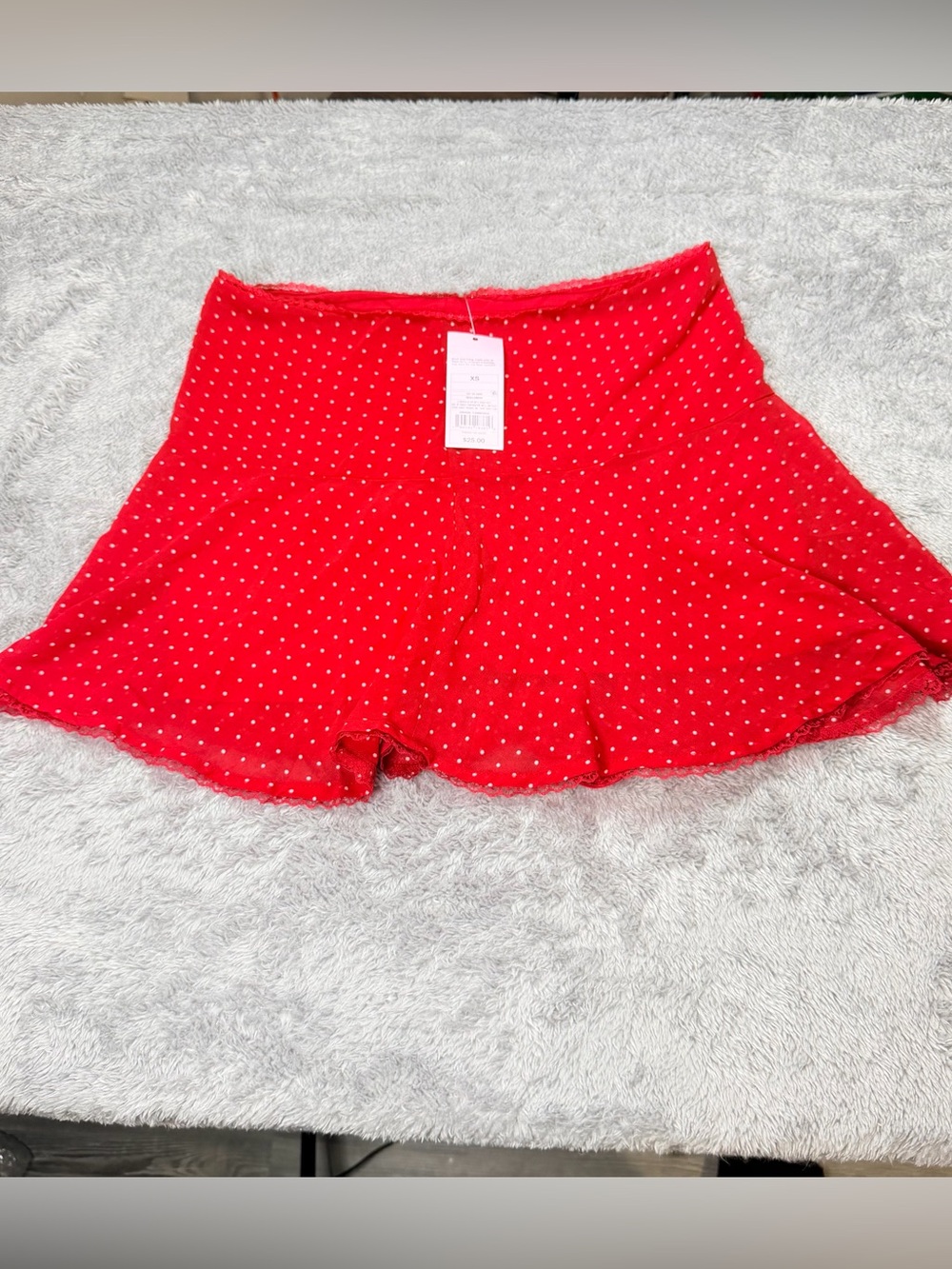wild fable Red Polka Dot Ruffle Skort